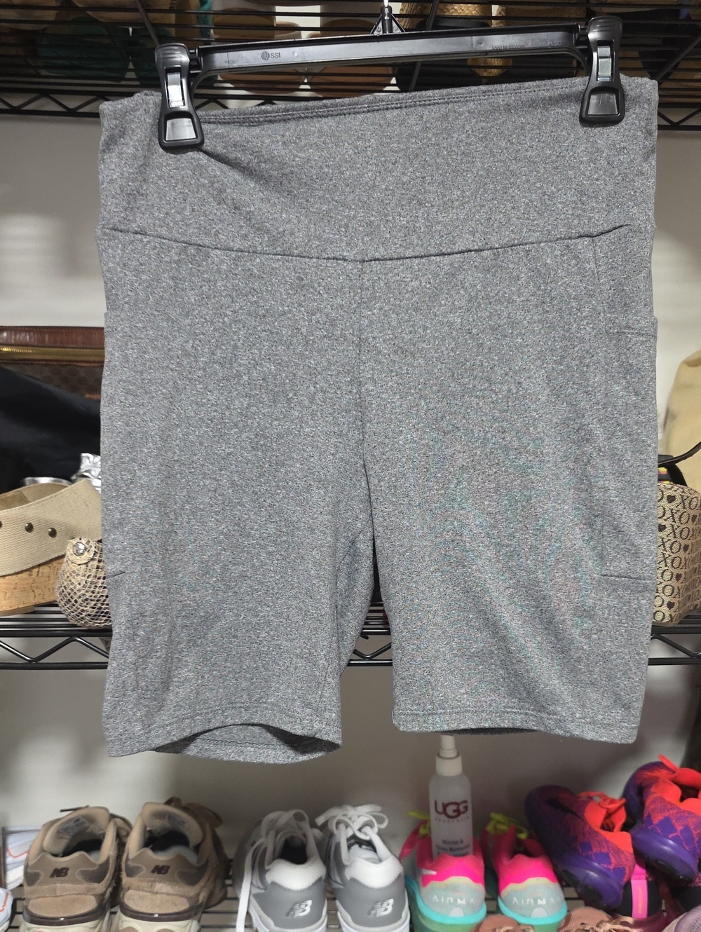 High-Rise Grey Athletic Bike Shorts